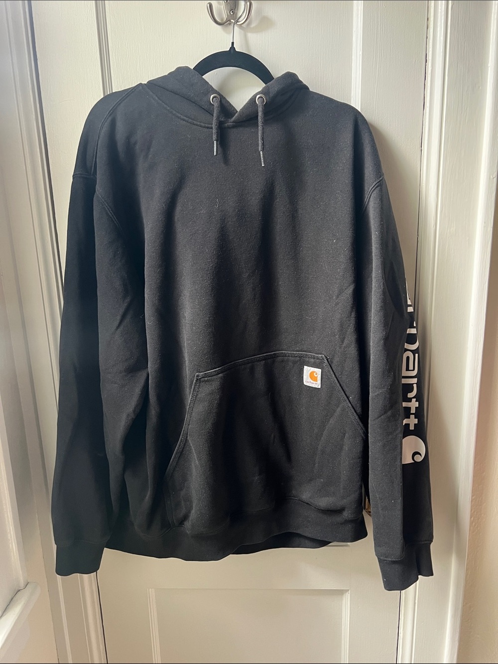 Carhartt Black Logo-Print Pullover Hoodie